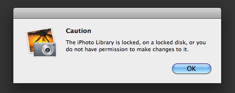 iPhoto library is locked error