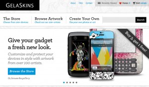 GelaSkins Website Screenshot - a site to get skins for electronic devices