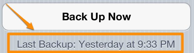 Last iCloud Backup Time