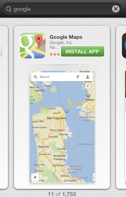 Google Maps on iPhone 5