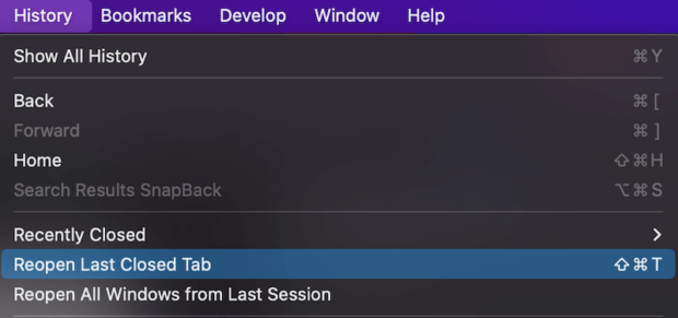 Restore Safari Tabs