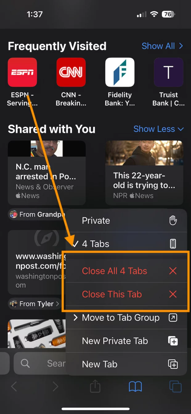 How To Close All Safari Tabs