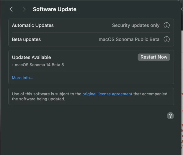 How to Update Safari On a Mac - Software Update Settings page